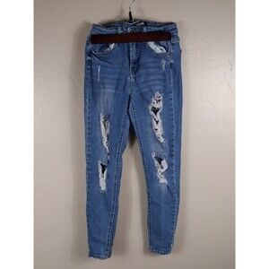 Wax Jeans Los Angeles Light Wash Distressed Size 7/28